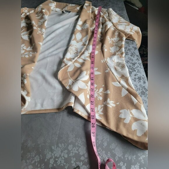 Heimish USA Jacket Womens 3X Cardigan Open Floral Holiday Thanksgiving Y2K Tan - Picture 6 of 7